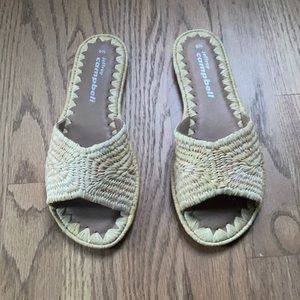 Raffia Slide Sandals